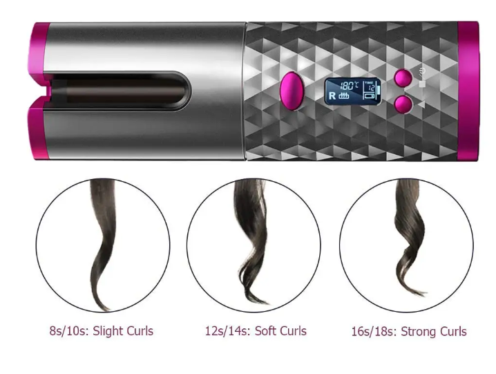 Automatic Curling Iron, Hair Curling Iron for Hair Styling, Cordless Auto Hair Curler